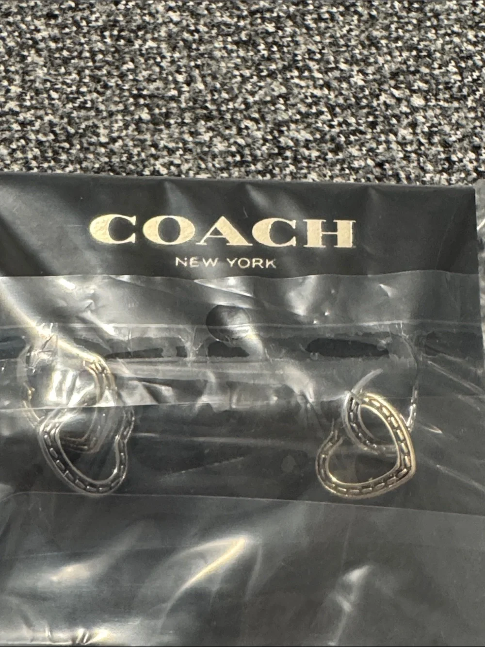 Coach Silver Heart Hoop Earrings - Silver